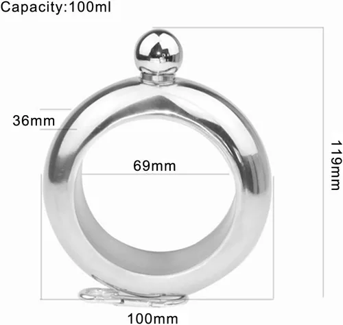 Vista 6 de 3.5oz suave acero inoxidable pulsera portátil frasco de cadera para almacenar whisky/alcohol colorido