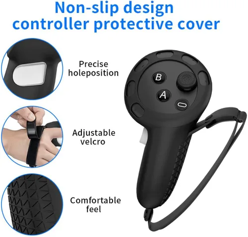 Vista 2 de RGEEK Compatible con accesorios Quest 3, cubierta facial de realidad virtual, cubierta de carcasa de realidad virtual, para Quest 3 controlador