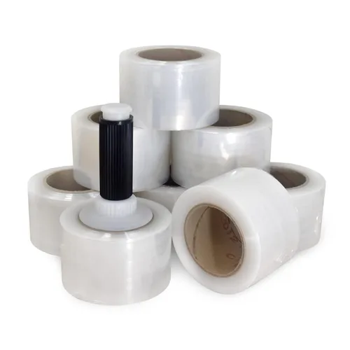 Vista 8 de IDL Packaging Mini rollo elástico de 3 pulgadas, 700 pies, calibre 120 (paquete de 2) con un mango de plástico incluido – Envoltura de plástico