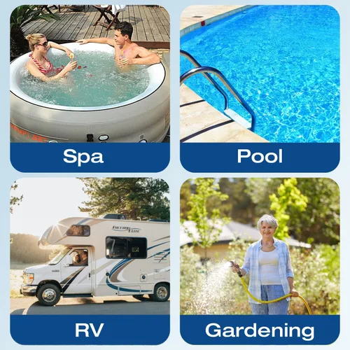 Vista 5 de H&G lifestyles Filtro de manguera de jardín de hierro suavizador de agua para llenado de bañera de hidromasaje, piscina, spa, removedor de hierro