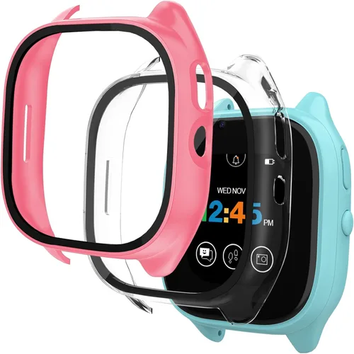 Vista 7 de Kuaguozhe [Paquete de 2 protectores de pantalla compatibles con Gizmo Watch 2, vidrio templado, transparente + azul]
