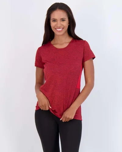 Vista 2 de Real Essentials - Paquete de 5 camisetas deportivas de tela Dry Fit Tech Stretch, de manga corta y cuello redondo, para mujer