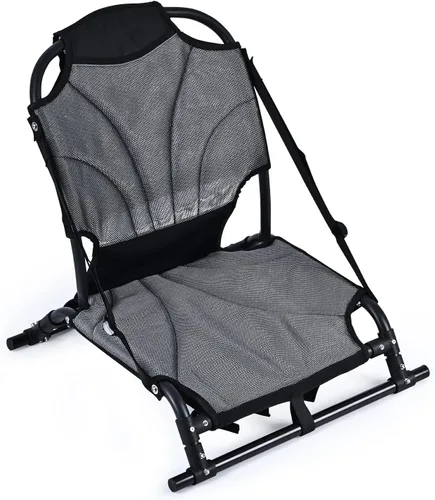 Vista 8 de Asientos de kayak con respaldo, asiento de kayak plegable de aleación de aluminio, material de malla textil transpirable, asiento ajustable
