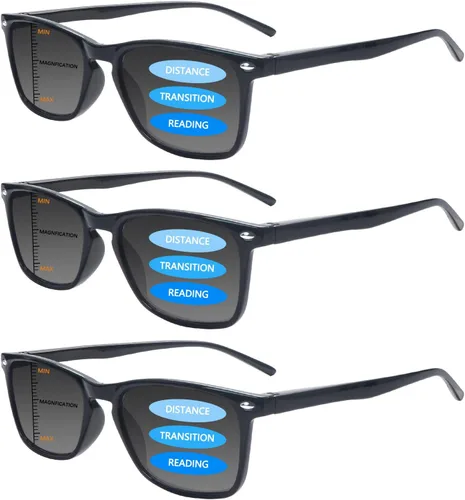 Vista 11 de Paquete de 3 lentes de lectura progresivos multienfoque para hombres y mujeres, bloqueo de luz azul, bisagras de resorte, lectores de computadora