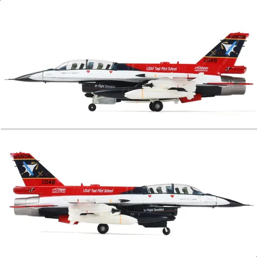 Vista 4 de NUOTIE 1/72 F-16D X-62 Vista Fighter Modelo Pre-Construido Escuela de Pilotos de Pruebas de la USAF Modelo de Avión de Combate de Aleación Metálica