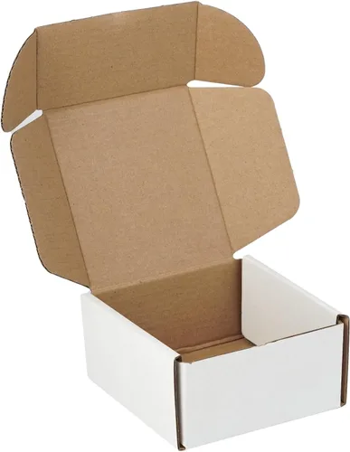 Vista 14 de Juego de 2 cajas de envío de 9 x 6 x 2 pulgadas, cajas de cartón corrugado blanco para publicidad