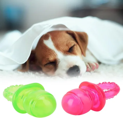 Vista 3 de Ymiko Chupete de bebé para cachorros y perros masticables, juguete de goma para dejar de masticar para cachorros pequeños y perros grandes, tetinas