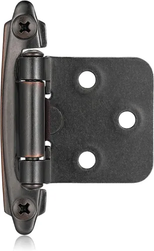 Vista 9 de 4 Pack (2 Pares) Bisagras de cierre automático de latón antiguo para puerta de gabinete de cocina, 1/2" de superposición (variable) Bisagras