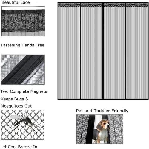 Vista 3 de Liveinu Upgraded Magnetic Garage Door Screen 2 Car Screen Door for Single or Double Garage with Hook & Loop Install Magnetic Closure 9 Ft x 7 Ft