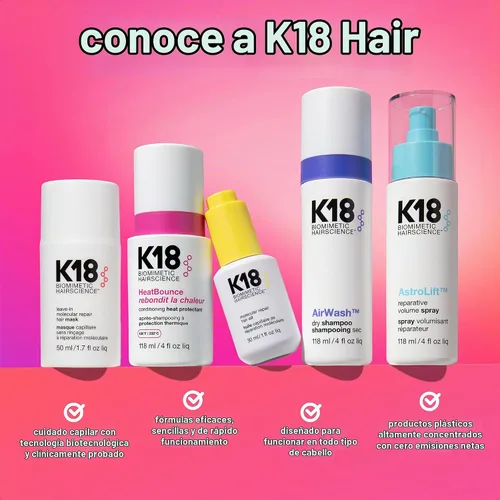 Vista 5 de K18 Champú protector Damage Shield, reduce el encrespamiento y los enredos, mantiene la salud del cabello
