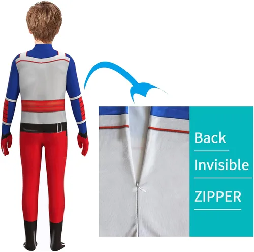 Vista 4 de KONLIYU Cosplay Bodysuit For Boys Superhero Dress Up Kids Halloween Spandex Jumpsuit Zentai Costume