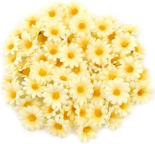 Vista 12 de 100 cabezas de girasol de seda de 1.969 in, 2 pulgadas, decoración de boda, corona de regalo, álbum de recortes, manualidades, fiesta, festival