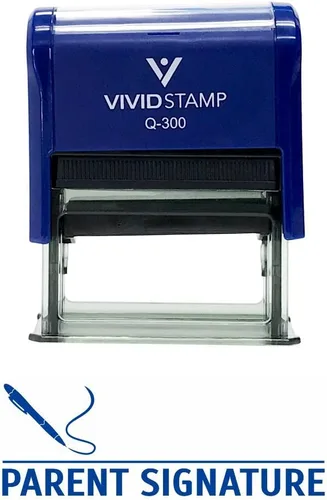 Vista 11 de Timbre de caucho de entintado automático con inscripción PARENT SIGNATURE, Negro
