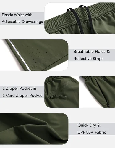 Vista 5 de WENRONSTA Pantalones cortos deportivos de entrenamiento para hombre, de secado rápido, ligeros, de tenis activos, de 7 pulgadas, pantalones cortos