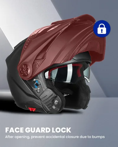 Vista 4 de ILM - Casco modular de cara completa para motocicleta, ATV, tres en uno, para moto de nieve, con visera antiniebla Pinlock, para hombres y mujeres
