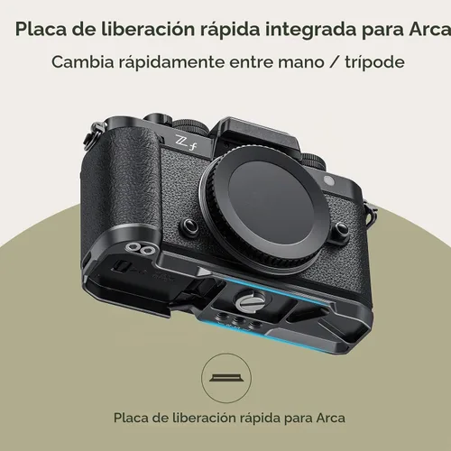 Vista 6 de SmallRig Z f Empuñadura en forma de L para Nikon con agarre ergonómico de silicona, placa de liberación rápida integrada para Arca para encender