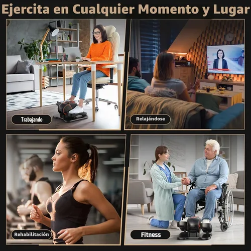 Vista 6 de ANCHEER Máquina elíptica para debajo del escritorio, ejercitador elíptico eléctrico de piernas para personas mayores con 12 velocidades y control