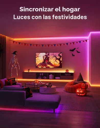 Vista 2 de Govee Tira de luces LED RGBIC de 9.8 pies con cubiertas, control