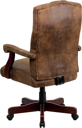 Vista 7 de BizChair Bomber Brown Classic Silla de oficina giratoria ejecutiva con brazos