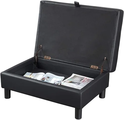 Vista 5 de Juego de sofá modular de piel sintética en forma de L con diván, otomana, 2 almohadas de lanzamiento