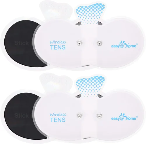 Vista 9 de Easy@Home Tens Unit ETP015 - Almohadillas de electrodo inalámbricas autoadhesivas, 4 unidades de 6.5 x 3 pulgadas, reutilizables, diseño