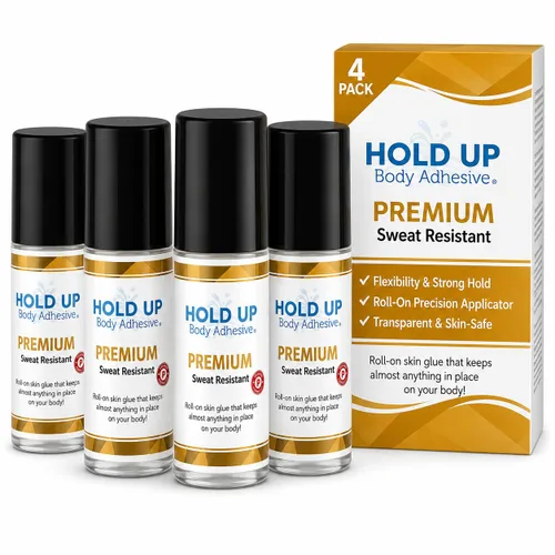 Vista 10 de Hold Up Body Adhesive Pegamento aplicador enrollable de alta calidad, pegamento para calcetines de compresión, medias, disfraces, ropa, resistente