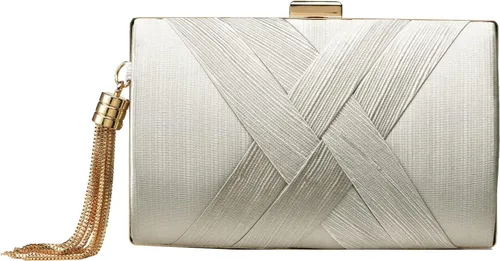 Vista 11 de Bolso de mano para mujer, bolso de mano de noche con borla, bolso cruzado y bolso de hombro para fiesta de noche de boda