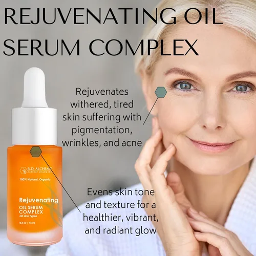 Vista 2 de RD Alchemy - Suero de aceite rejuvenecedor 100% natural y orgánico para una piel brillante - Argán, jojoba, rosa mosqueta, retinol y CoQ10 disminuye