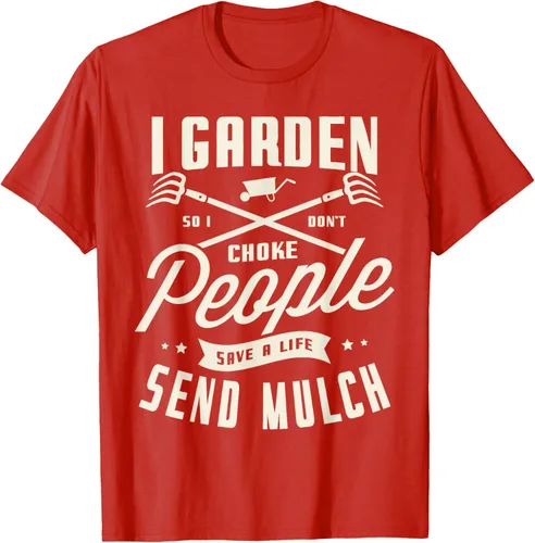 Vista 53 de I garden so I don't choke People save Life spend mulch T-Shirt, Negro