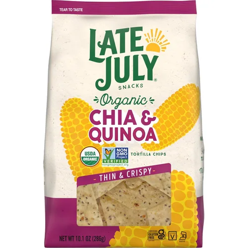 Vista 10 de Late July - Chips de tortilla de maíz azul orgánico, bolsa de 10.1 Oz