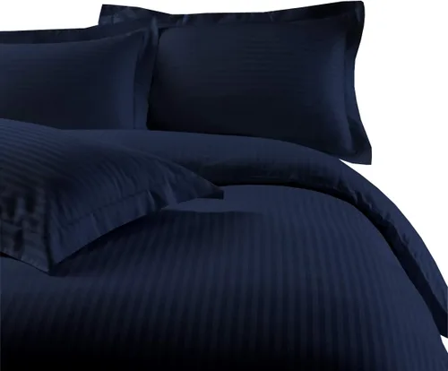 Vista 28 de sheetsnthings Juego de ropa de cama a rayas de 300 hilos, 100% algodón, 5 piezas, tamaño individual, extra largo, XL, color negro, 3 piezas y 2