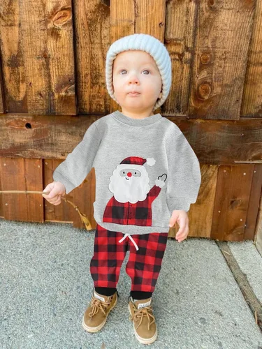 Vista 7 de Conjunto de ropa para bebé recién nacido, sudadera de manga larga y pantalones, para otoño e invierno, 2