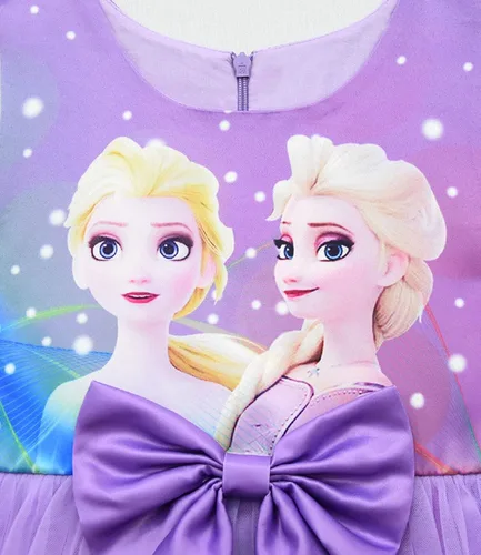 Vista 4 de KidWorld Princess Snow Costume Party Dress Little Girls Queen Cosplay Dress up with beautiful hairpins