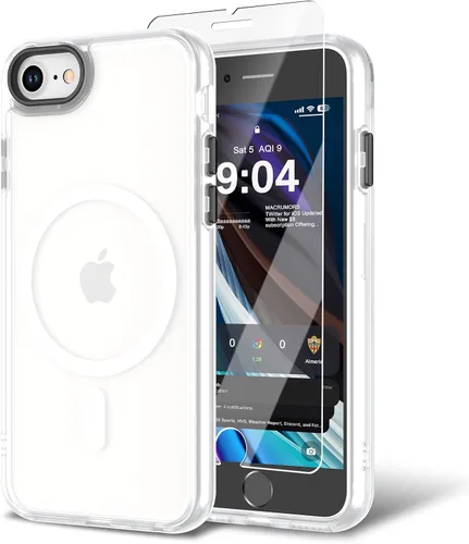 Vista 83 de Funda para iPhone 11 con protector de pantalla, compatible con MagSafe, ultra delgada, translúcida, mate, a prueba de golpes, color negro