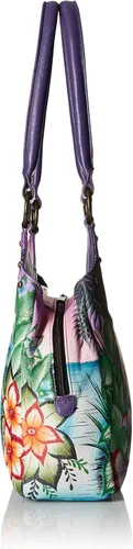 Vista 3 de Anna by Anuschka Triple Compartimiento Mediano Satcheltropical, Flamingo Tropical