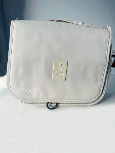 Vista 6 de Erliway Neceser colgante de viaje para mujeres y hombres, bolsa de ducha portátil de baño con gancho, gran capacidad, impermeable, organizador