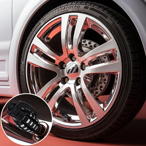 Vista 3 de 4 tapas de válvula de neumático, cubiertas universales de válvula de neumático de aleación de aluminio para automóviles, camiones, SUV, Negro
