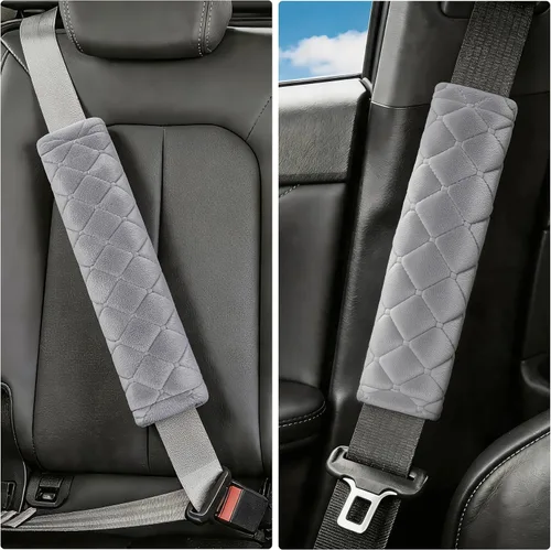 Vista 6 de Amooca Fundas Suaves para Cinturón de Seguridad del Automóvil Almohadillas de Hombro para Cinturón de Seguridad 2 PCS Ajuste Universal para Todos