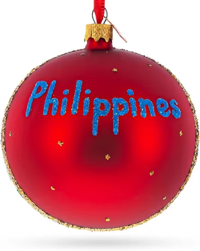 Vista 3 de Bola de cristal de Filipinas Adorno de Navidad 4 pulgadas
