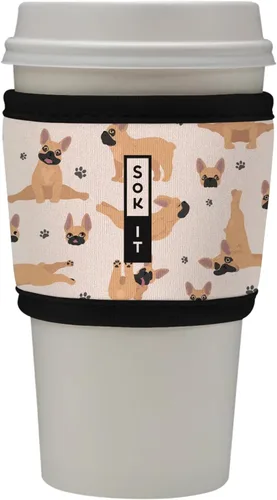 Vista 48 de Sok It HotSok Coffee & Tea - Funda de neopreno con aislamiento reutilizable (floral abstracto)