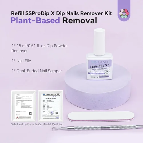 Vista 5 de SAVILAND Kit removedor de polvo de inmersión para manicura suave, sin
