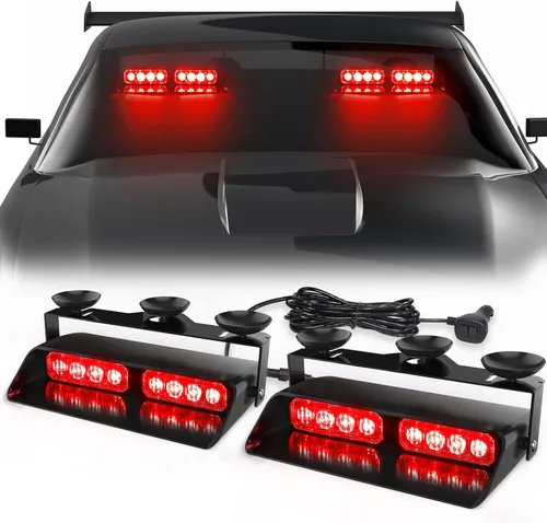 Vista 9 de WINECO - Barra de luces estroboscópicas 2 en 1 para tablero de emergencia, advertencia de seguridad, luces intermitentes de peligro