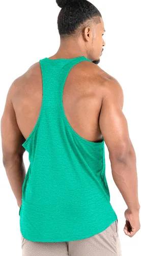 Vista 5 de Lehmanlin Camiseta sin mangas para hombre, con espalda en Y, para gimnasio, fitness, muscular, de secado rápido (paquete de 1 o 3)