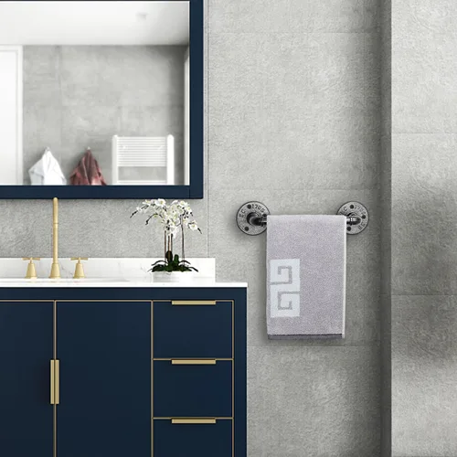 Vista 5 de NearMoon Toallero industrial de tubería, accesorio de toallero de baño resistente, montaje en la pared, soporte para toallas de baño de hierro