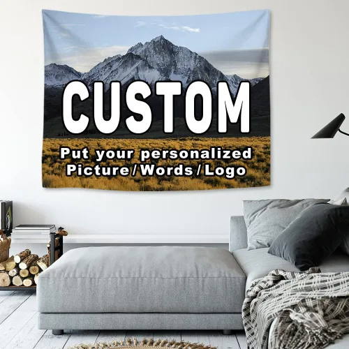 Vista 10 de KafePross Tapiz personalizado para colgar en la pared, 30 x 30 pulgadas, personaliza tu imagen, texto, dormitorio, pancarta para dormitorio