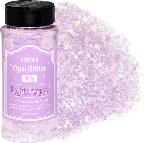 Vista 8 de HEMOER Purpurina Gruesa Holográfica, 12 Colores de Lentejuelas Brillantes, Conjunto de Purpurina de Poliéster Exclusivo Mixto para Resina Epoxi