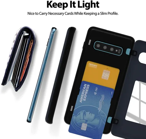 Vista 6 de GOOSPERY Parachoques magnético para puerta compatible con Galaxy S10 Plus, tarjetero y cartera, fácil imán de cierre automático, protección de doble