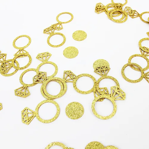 Vista 6 de Gold Wedding Confetti, 100 Pcs I DO Engagement (Pack of 2)