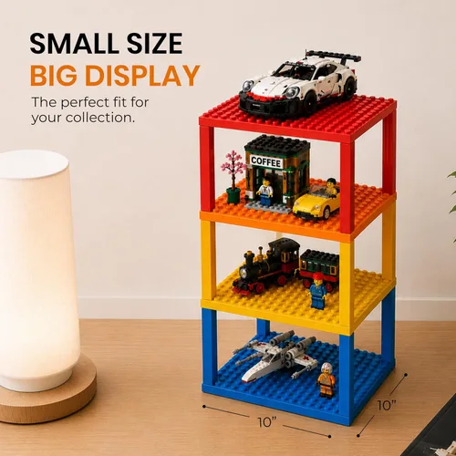 Vista 2 de Strictly Briks Placas base apilables – Paquete de 12 pernos de 10 x 10 pulgadas, 32 x 32 pulgadas, compatibles con Lego para construir escenas