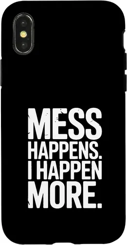Vista 5 de Mess Happens I Happen More Funny Toddler Chaos Case for iPhone 17